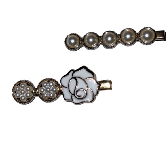 Set of 5 Bow & Rose Hair Clips - Picture 4 of 7